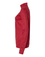 Badger 4173 Women’s Tonal Blend Quarter-Zip Pullover #color_Red Tonal Blend