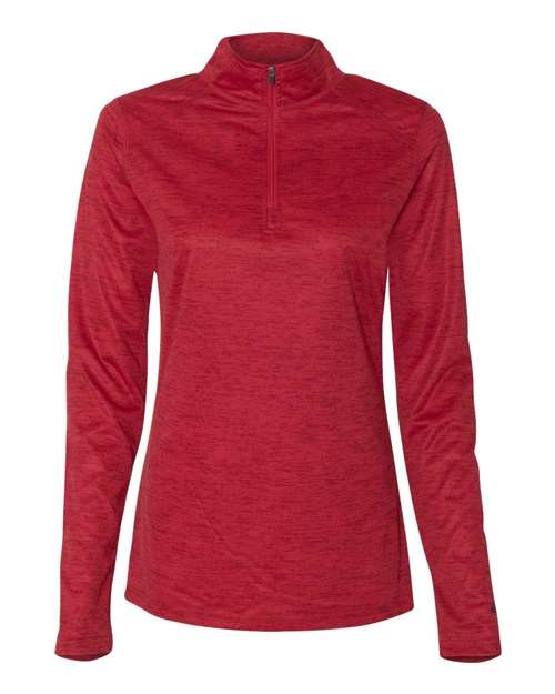 Badger 4173 Women’s Tonal Blend Quarter-Zip Pullover #color_Red Tonal Blend