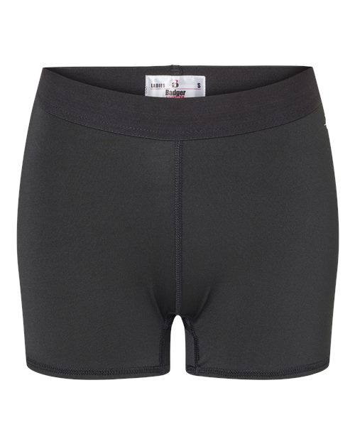 "Badger 4629 Women’s 3" Pro-Compression Shorts #color_Black"