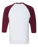 Bella + Canvas 3200 Unisex 3/4-Sleeve Baseball T-Shirt #color_WHITE/ MAROON
