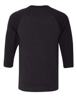 Bella + Canvas 3200 Unisex 3/4-Sleeve Baseball T-Shirt #color_BLK HEATHER/ BLK