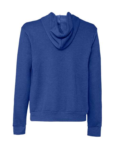 Bella + Canvas 3739 Unisex Poly-Cotton Fleece Full-Zip Hooded Sweatshirt #color_HEATHER TRU ROYL