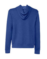 Bella + Canvas 3739 Unisex Poly-Cotton Fleece Full-Zip Hooded Sweatshirt #color_HEATHER TRU ROYL