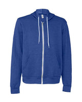 Bella + Canvas 3739 Unisex Poly-Cotton Fleece Full-Zip Hooded Sweatshirt #color_HEATHER TRU ROYL