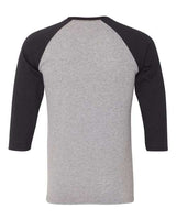Jerzees 601RR Adult TRI-BLEND Baseball Raglan #color_OXFORD/ BLACK