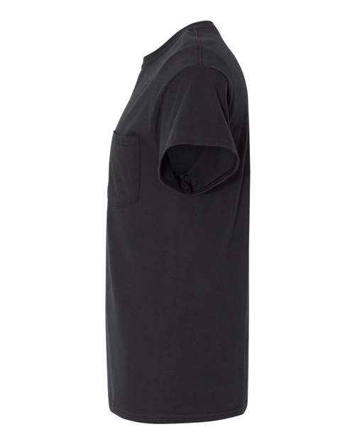 Gildan G530 Adult Heavy Cotton Pocket T-Shirt #color_BLACK