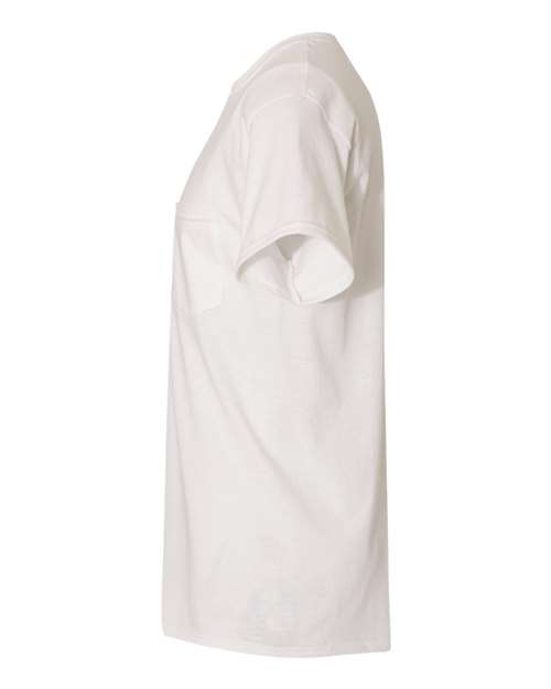 Gildan G530 Adult Heavy Cotton Pocket T-Shirt #color_WHITE