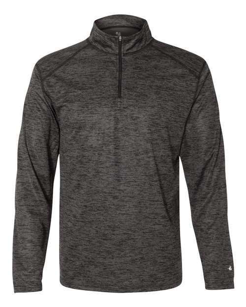 Badger 4172 Tonal Blend Quarter-Zip Pullover #color_Black Tonal Blend