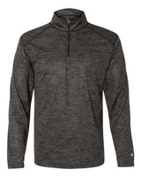 Badger 4172 Tonal Blend Quarter-Zip Pullover #color_Black Tonal Blend