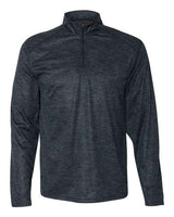 Badger 4172 Tonal Blend Quarter-Zip Pullover #color_Navy Tonal Blend