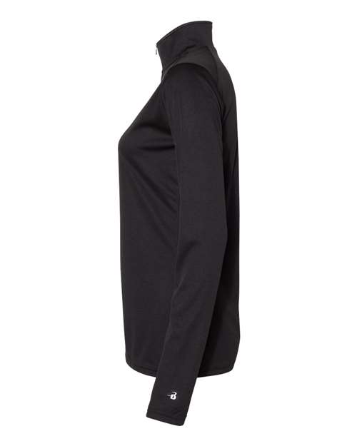 Badger 4103 Women’s B-Core Quarter-Zip Pullover #color_Black/ Graphite