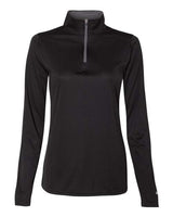 Badger 4103 Women’s B-Core Quarter-Zip Pullover #color_Black/ Graphite