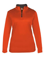 Badger 4103 Women’s B-Core Quarter-Zip Pullover #color_Burnt Orange/ Graphite