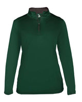 Badger 4103 Women’s B-Core Quarter-Zip Pullover #color_Forest/ Graphite