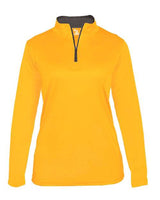 Badger 4103 Women’s B-Core Quarter-Zip Pullover #color_Gold/ Graphite