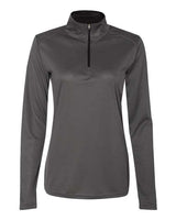 Badger 4103 Women’s B-Core Quarter-Zip Pullover #color_Graphite/ Black