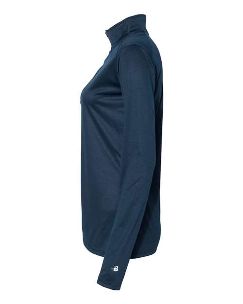 Badger 4103 Women’s B-Core Quarter-Zip Pullover #color_Navy/ Graphite