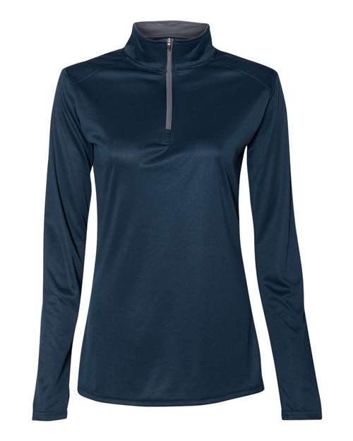 Badger 4103 Women’s B-Core Quarter-Zip Pullover #color_Navy/ Graphite
