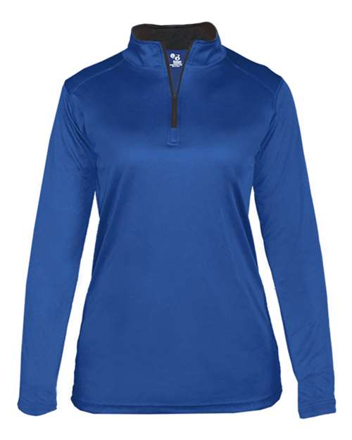 Badger 4103 Women’s B-Core Quarter-Zip Pullover #color_Royal/ Graphite