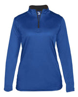 Badger 4103 Women’s B-Core Quarter-Zip Pullover #color_Royal/ Graphite
