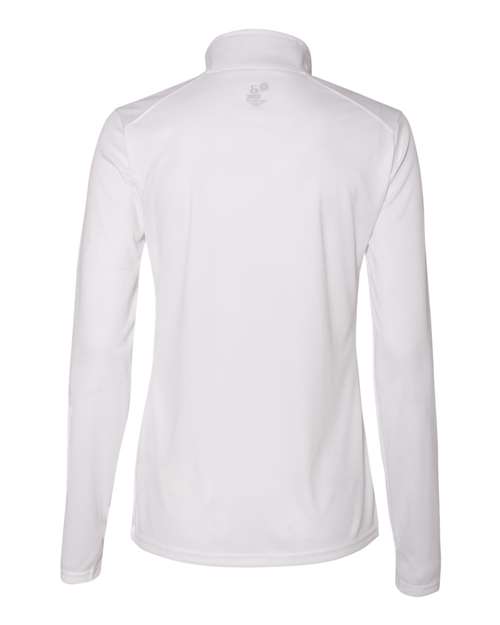 Badger 4103 Women’s B-Core Quarter-Zip Pullover #color_White/ Graphite