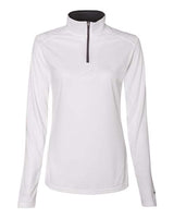 Badger 4103 Women’s B-Core Quarter-Zip Pullover #color_White/ Graphite