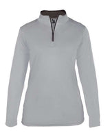Badger 4103 Women’s B-Core Quarter-Zip Pullover #color_Silver/ Graphite