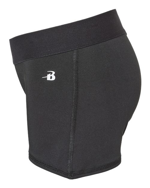 Badger 2629 Girls' Pro-Compression Shorts #color_Black