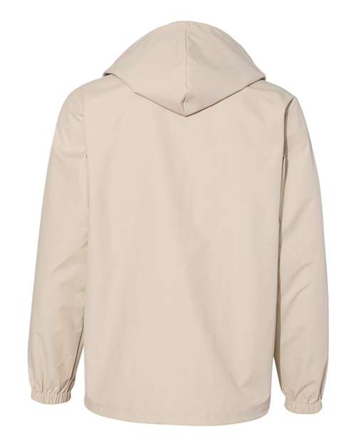 Independent Trading Co. EXP95NB Water-Resistant Hooded Windbreaker #color_Classic Khaki