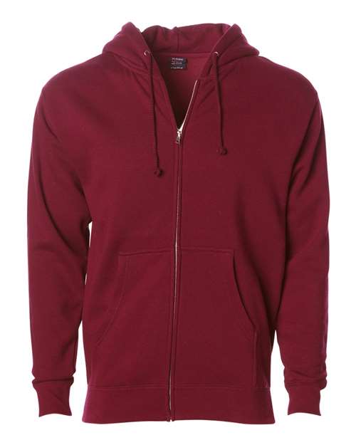 Independent Trading Co. IND4000Z Heavyweight Full-Zip Hooded Sweatshirt #color_Cardinal