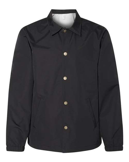 Independent Trading Co. EXP99CNB Water-Resistant Windbreaker Coach’s Jacket #color_Black