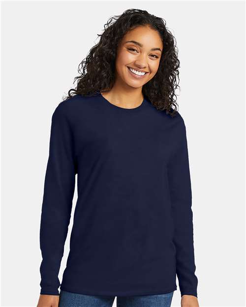 Hanes 498L Adult Nano-T Long-Sleeve T-Shirt #color_NAVY