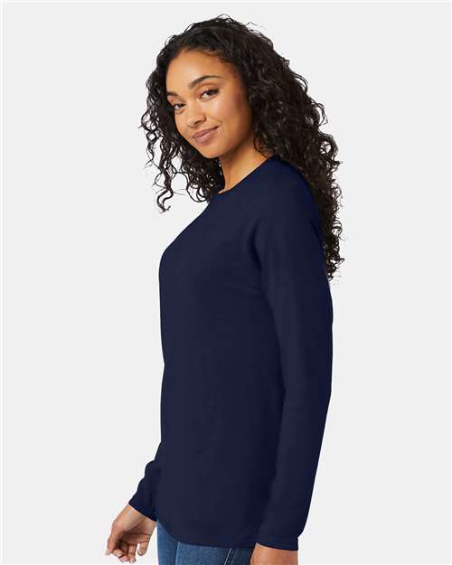 Hanes 498L Adult Nano-T Long-Sleeve T-Shirt #color_NAVY