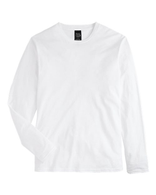 Hanes 498L Adult Nano-T Long-Sleeve T-Shirt #color_WHITE