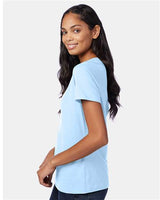 Hanes S04V Ladies' Nano-T V-Neck T-Shirt #color_LIGHT BLUE