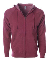 Independent Trading Co. PRM33SBZ Special Blend Raglan Full-Zip Hooded Sweatshirt #color_Crimson