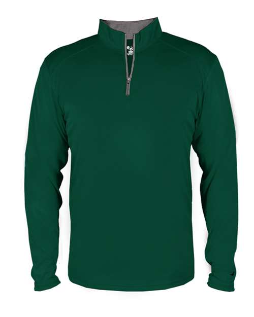 Badger 4102 B-Core Quarter-Zip Pullover #color_Forest/ Graphite