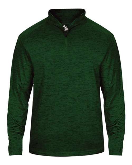 Badger 4172 Tonal Blend Quarter-Zip Pullover #color_Forest Tonal Blend