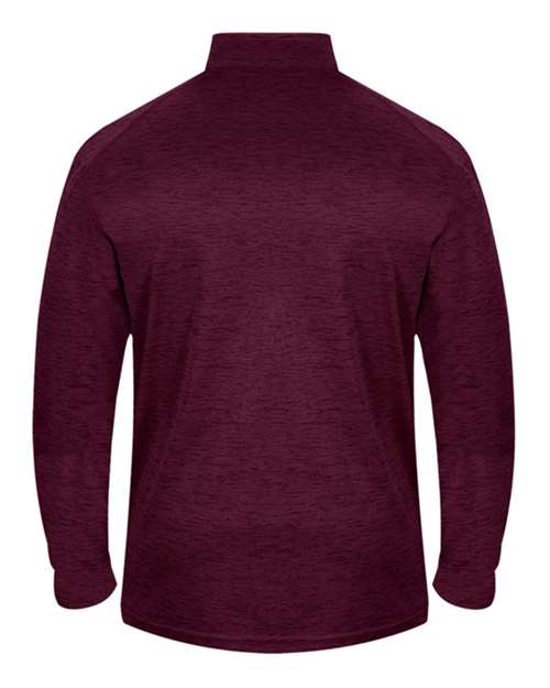 Badger 4172 Tonal Blend Quarter-Zip Pullover #color_Maroon Tonal Blend