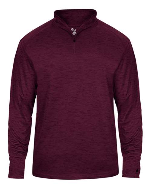 Badger 4172 Tonal Blend Quarter-Zip Pullover #color_Maroon Tonal Blend
