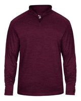 Badger 4172 Tonal Blend Quarter-Zip Pullover #color_Maroon Tonal Blend