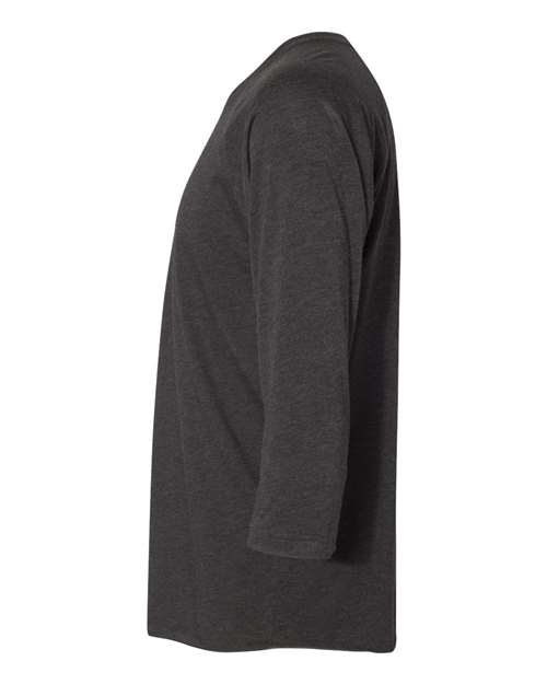 Next Level 6051 Unisex Triblend 3/4-Sleeve Raglan #color_VIN BLK/ VIN BLK