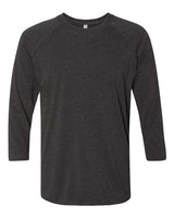 Next Level 6051 Unisex Triblend 3/4-Sleeve Raglan #color_VIN BLK/ VIN BLK