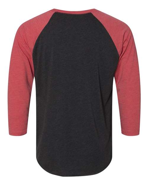 Next Level 6051 Unisex Triblend 3/4-Sleeve Raglan #color_VIN RED/ VIN BLK