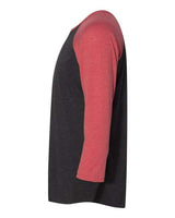 Next Level 6051 Unisex Triblend 3/4-Sleeve Raglan #color_VIN RED/ VIN BLK