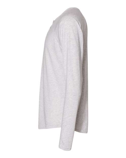 Next Level 6072 Men's Triblend Long-Sleeve Henley #color_HEATHER WHITE
