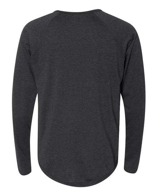 Next Level 6072 Men's Triblend Long-Sleeve Henley #color_VINTAGE BLACK