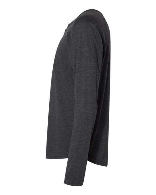Next Level 6072 Men's Triblend Long-Sleeve Henley #color_VINTAGE BLACK