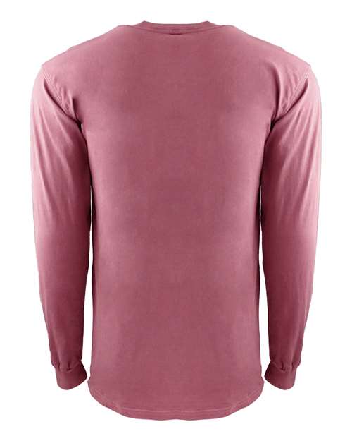 Next Level 7451 Adult Inspired Dye Long-Sleeve Crew with Pocket #color_SMOKED PAPRIKA
