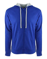 Next Level 9601 Adult French Terry Zip Hoodie #color_ROYAL/ HTHR GRAY